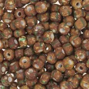 Cuentas de Rocalla Preciosa rayadas 6/0, 4 mm - Marrón - Verde x 20 g