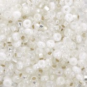 Cuentas de Rocalla Preciosa 8/0 3 mm - Mezcla de blanco y cristal x20 g