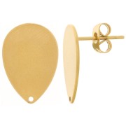 Pendientes de 17,5x12 mm con agujero - Acero inoxidable 304 dorado x2|raw }}