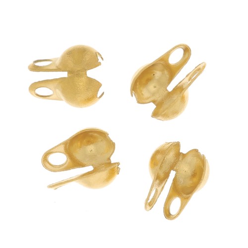 Terminales para cadena de eslabones esféricos de 2 mm - Acero inoxidable 304 dorado x4