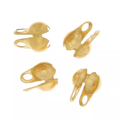 Terminales para cadena de eslabones esféricos de 2 mm - Acero inoxidable 304 dorado x4