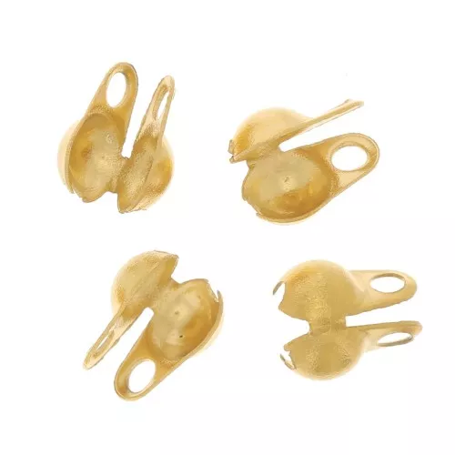 Terminales para cadena de eslabones esféricos de 3 mm - Acero inoxidable 304 dorado x4