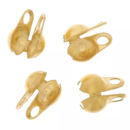 Terminales para cadena de eslabones esféricos de 4 mm - Acero inoxidable 304 dorado x4