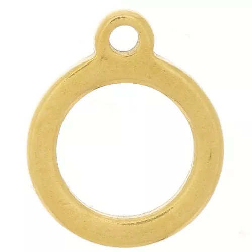 Colgante redondo hueco 10 mm - Acero inoxidable 304 Dorado x1
