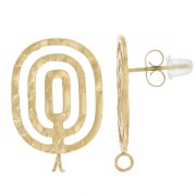 Pendientes ovalados calados martillados 24x16mm anillo abierto acero inoxidable 316L Doradox2|raw }}