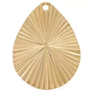 Colgante gota efecto plisado 31x24 mm - Acero inoxidable 304L Dorado x1