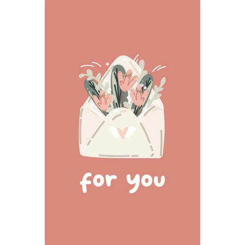 Tarjetas de joyería - For you - Rosa viejo - Verde salvia x10