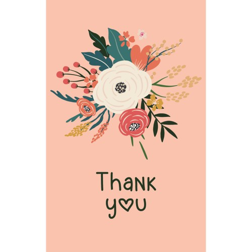 Tarjetas de joyería - Thank you - Salmón - Multi verde x10
