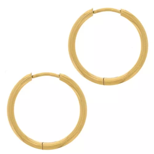Aro redondo de 17 mm - Alambre de 1,6 mm - Acero inoxidable 304L Dorado x2