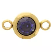 Entrepieza piedra de nacimiento 6 mm CZ Septiembre - Acero inoxidable 304L Dorado - Zafiro