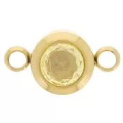 Piedra de nacimiento entrepieza 6 mm CZ Novembre - 304L Dorado acero inoxidable 304L - Topacio