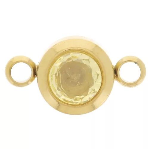 Piedra de nacimiento entrepieza 6 mm CZ Novembre - 304L Dorado acero inoxidable 304L - Topacio