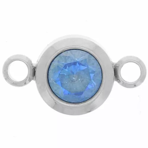 Entrepieza piedra de nacimiento 6 mm CZ - Diciembre - Acero inoxidable 304L - Azul