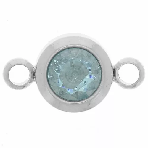 Piedra de nacimiento entrepieza 6 mm CZ - Marte - Acero inoxidable 304L - Aguamarina