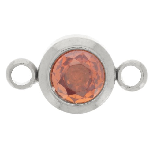 Entrepieza piedra de nacimiento 6 mm CZ - Juillet - Acero inoxidable 304L - Rubí