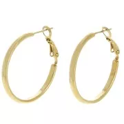 Aros pendientes - alambre medio trenzado - 30 mm - acero inoxidable 304L Dorado x2