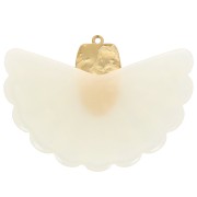 Colgante abanico 28,5x40 mm resina y acero inoxidable 316L dorado crudo jaspeadox1