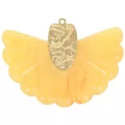 Colgante abanico de resina y acero inoxidable 316L de 28,5x40 mm - Naranja x1