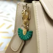 Colgante abanico de resina y acero inoxidable 316L de 28,5x40 mm - Naranja x1