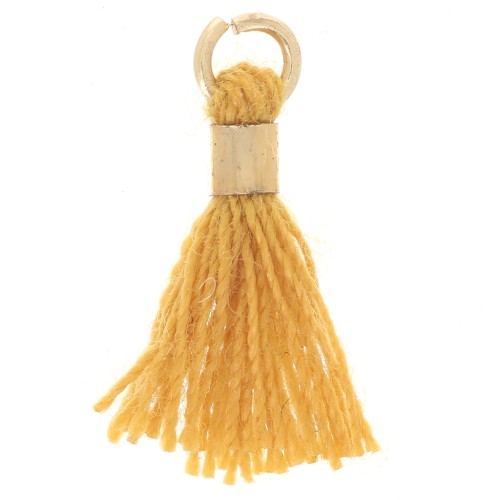 Pompón de algodón de imitación de 12 mm con cierre de perlas - Dorado - Golden x1