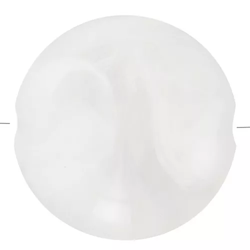 Cuentas acrílicas planas redondas 22 mm Blanco jaspeado x6