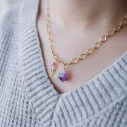 Colgante flor de nacimiento 22x13,5 mm - Marte - Narciso - Acero inoxidable 316L dorado