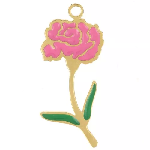 Colgante flor de nacimiento 22x9,5 mm - Janvier - Ojal - Acero inoxidable 316L dorado
