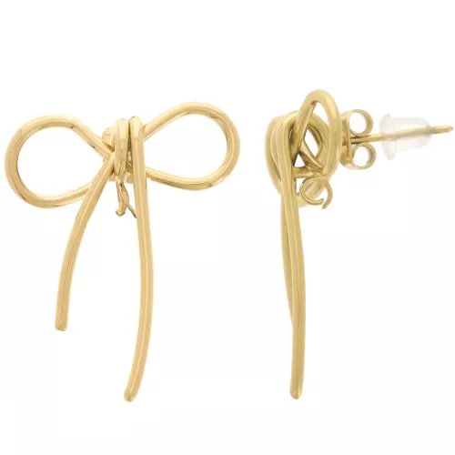 Pendientes 26x21 mm con anilla abierta - Acero inoxidable dorado 304L x2