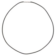 Gargantilla de algodón encerado de 1,8 mm con cierre de acero inoxidable 304 - Negra x40cm