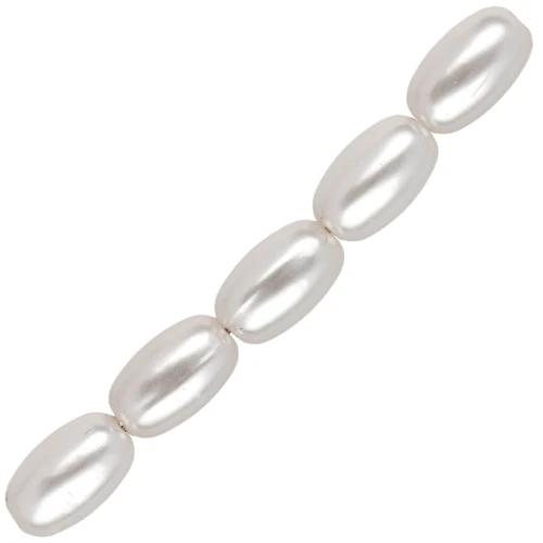 Cuenta con forma de oliva 10x6 mm imitación perla de agua dulce - Blanco nacarado x20