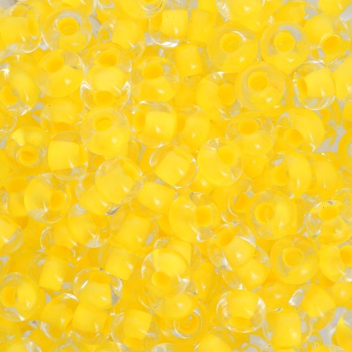 Cuentas de Rocalla Preciosa 6/0, 4 mm - Terra Intensive - Yellow Lined, 20 g