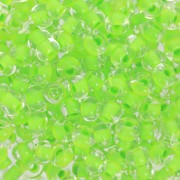 Cuentas de Rocalla Preciosa 6/0, 4 mm - Terra Intensive - Verde lima rayado x 20 g