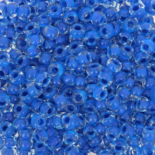 Cuentas de Rocalla Preciosa 8/0, 3 mm - Terra Intensive - Blue Lined, 20 g