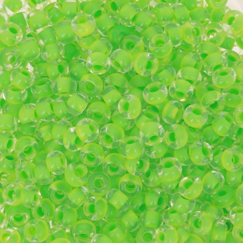 Cuentas de Rocalla Preciosa 8/0 3 mm - Terra Intensive - Verde lima con rayas x20 g