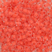 Cuentas de Rocalla Preciosa 8/0, 3 mm - Terra Intensive - Naranja con ribete x 20 g