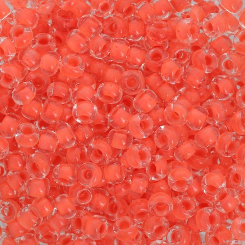 Cuentas de Rocalla Preciosa 8/0, 3 mm - Terra Intensive - Naranja con ribete x 20 g