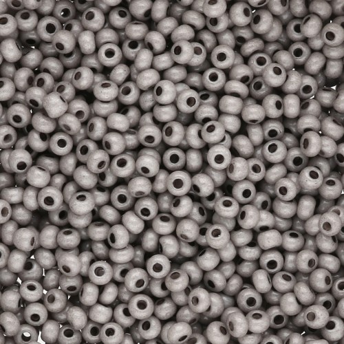 Cuentas de Rocalla Preciosa 11/0 de 2 mm - Solgel - Gris 3, teñidas en blanco tiza, 20 g