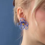 Cuentas de Rocalla Preciosa 11/0 de 2 mm - Solgel - Azul 3, teñidas en blanco tiza, 20 g