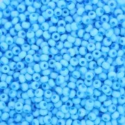 Cuentas Rocalla Preciosa 11/0 de 2 mm - Solgel - Azul claro 3, teñidas en blanco tiza, 20 g
