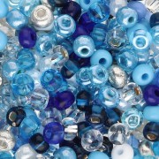 Cuentas de Rocalla Preciosa 6/0, 4 mm - Surtido Aqua, 20 g