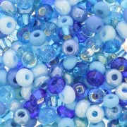 Preciosa Perles rocailles 6/0 4 mm - Mix Aqua x20g