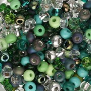 Cuentas de Rocalla Preciosa 6/0, 4 mm - Mezcla verde, 20 g