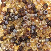 Cuentas de Rocalla Preciosa 8/0, 3 mm - Mezcla de topacio, 20 g