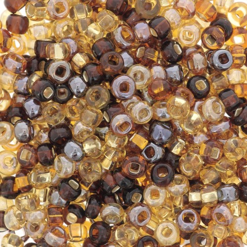 Cuentas de Rocalla Preciosa 8/0, 3 mm - Mezcla de topacio, 20 g