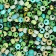 Cuentas de Rocalla Preciosa 8/0 3 mm - Mezcla de verdes x 20 g