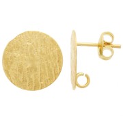 Pendientes Disco Martillado 15 mm con anillo abierto - Dorado x2|raw }}