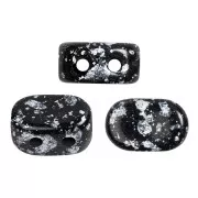 Cuentas de vidrio Lipsi® de Puca® 4x6 mm - Tweedy Silver x10g