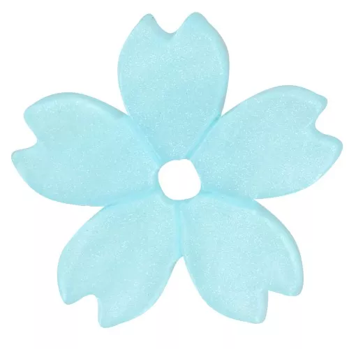 Cuentas acrílicas planas flor de cerezo 10,5 mm - Perla azul claro x10