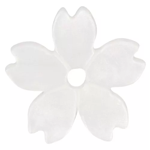 Cuentas acrílicas planas flor de cerezo 10,5 mm - Blanco nacarado x10