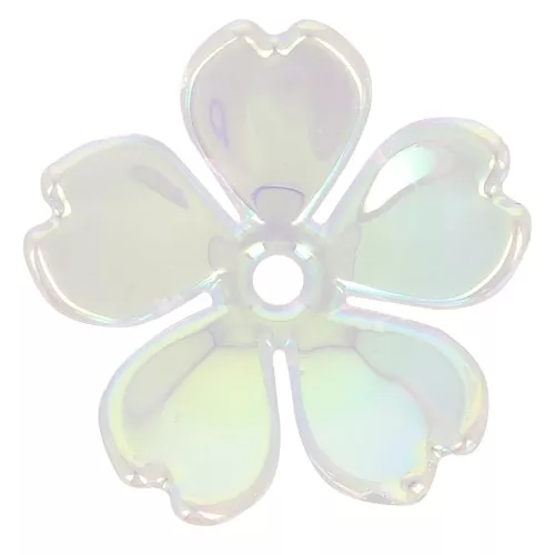 Cuentas flor de cerezo 15 mm acrílico - Cristal AB x4